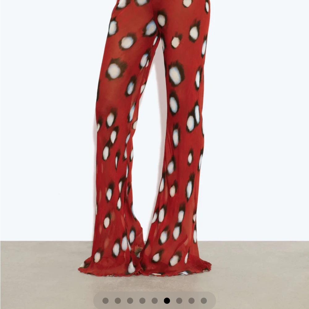 Rat & Boa Red Leopard Spot Satin Pantsuit set (top and bottom) - Picture 5 of 5